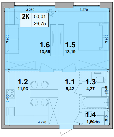 2-комнатная 50.01 м² в ЖК Petrivsky Residence от 28 000 грн/м², с. Святопетровское