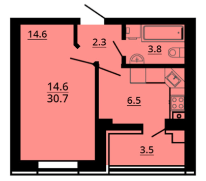 1-комнатная 30.7 м² в ЖК Львовский затышок (Львовский маеток) от 25 500 грн/м², с. Софиевская Борщаговка