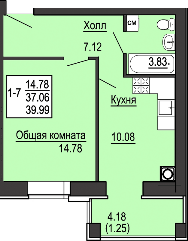 1-кімнатна 39.99 м² в ЖК Софіївська сфера від 27 500 грн/м², с. Софіївська Борщагівка