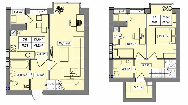 Дворівнева 73.7 м² в ЖК Гудвіл від 17 900 грн/м², с. Хотів