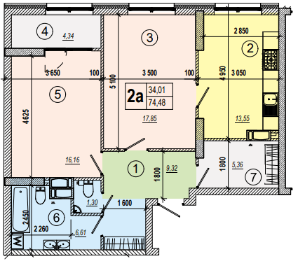 2-комнатная 74.48 м² в ЖК Podil Plaza & Residence от 60 000 грн/м², Киев