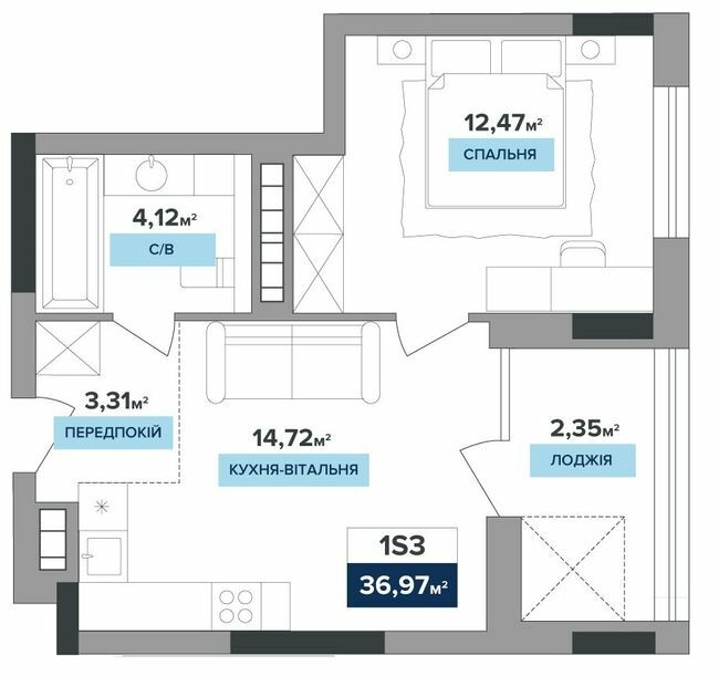 1-кімнатна 36.97 м² в ЖК RIVERDALE від 54 150 грн/м², Київ