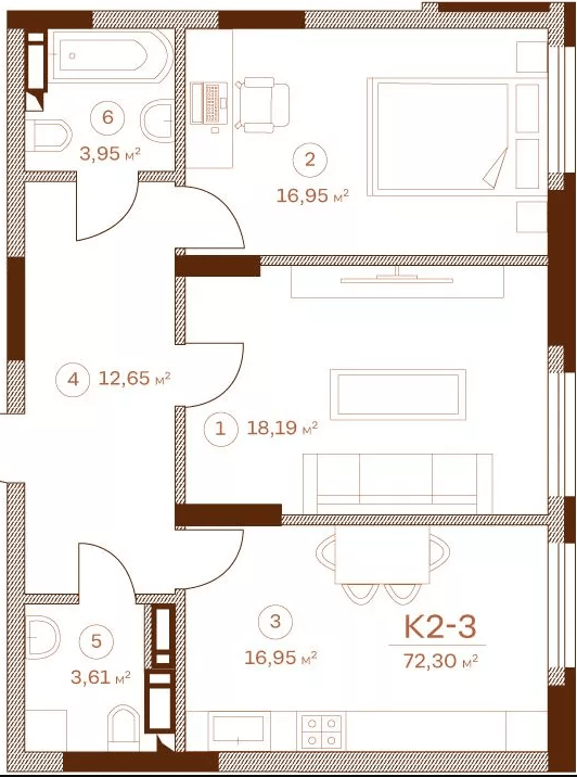 2-кімнатна 72.3 м² в ЖК Stanford від 79 350 грн/м², Київ