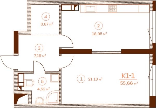 1-кімнатна 55.66 м² в ЖК Stanford від 65 450 грн/м², Київ