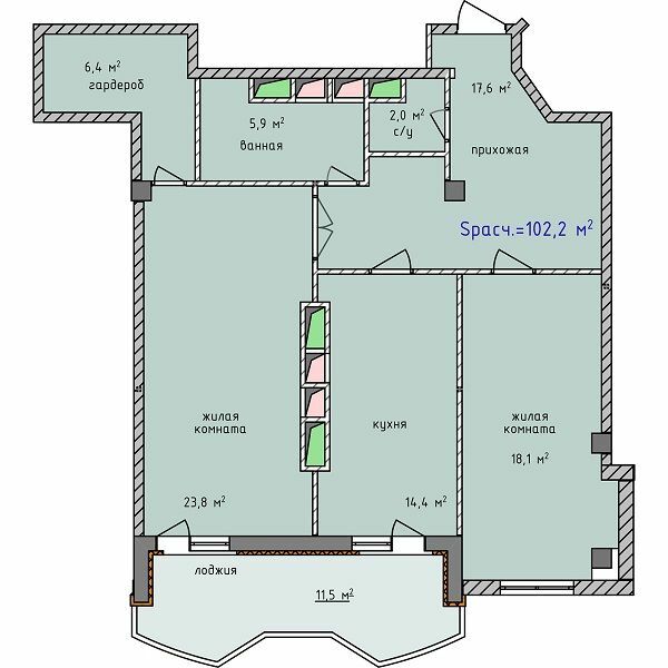 2-кімнатна 102.2 м² в ЖК Aqua Marine від 43 200 грн/м², Одеса