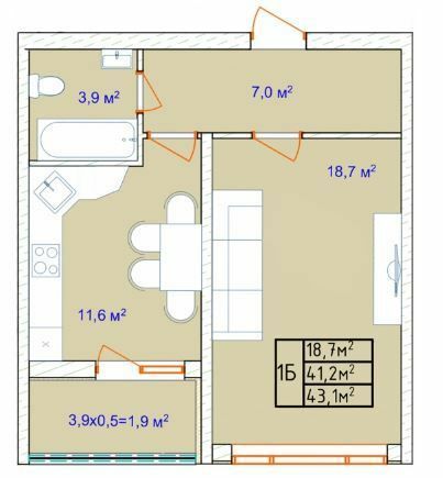 1-комнатная 42.9 м² в ЖК Aqua Marine от 26 208 грн/м², Одесса