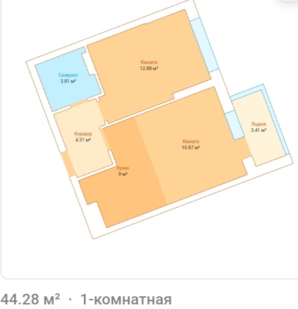 Продаж 1-кімнатної квартири 44 м², Індустріальний пров., 2