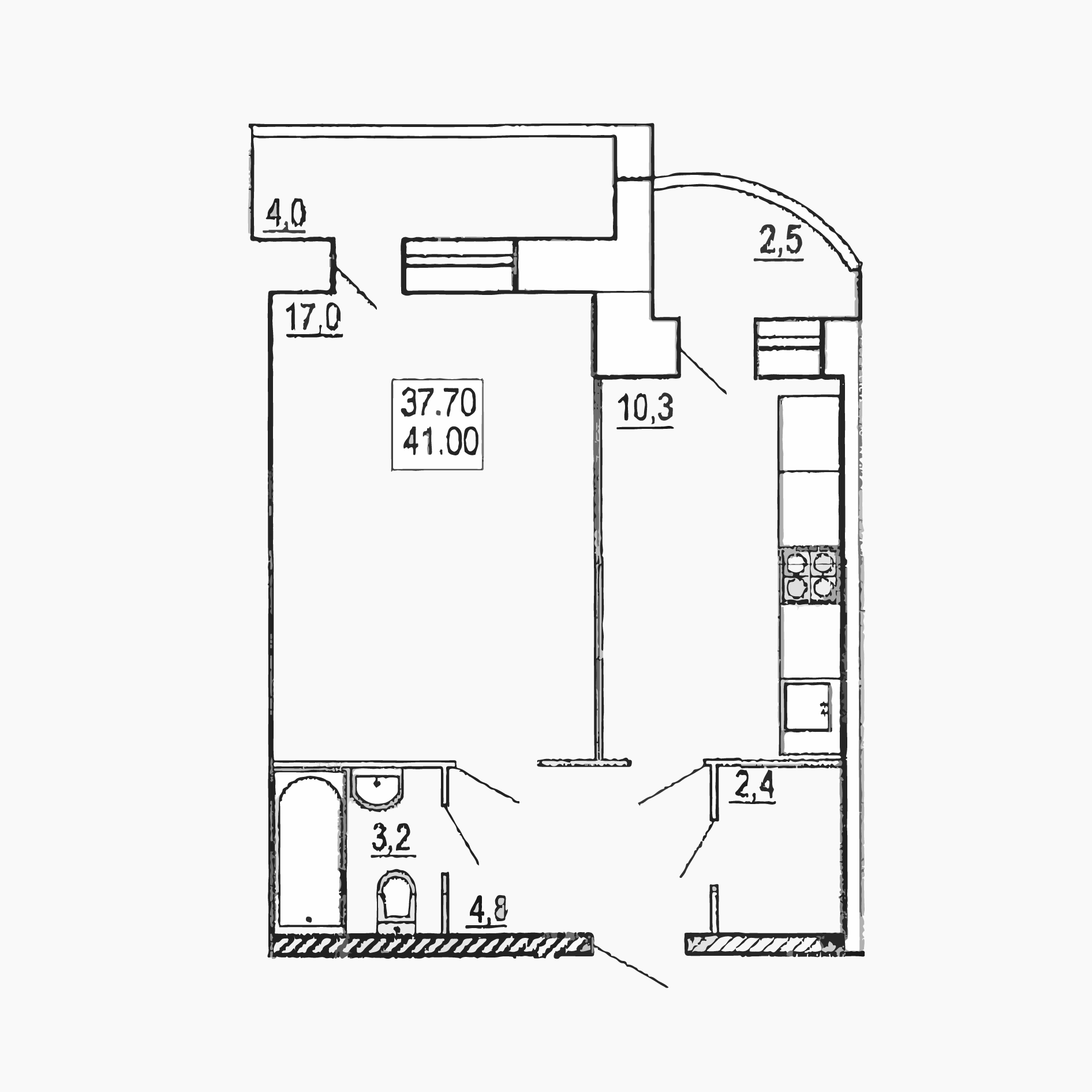 1-кімнатна 41 м² в ЖК на вул. Пирогова від 19 300 грн/м², Тернопіль