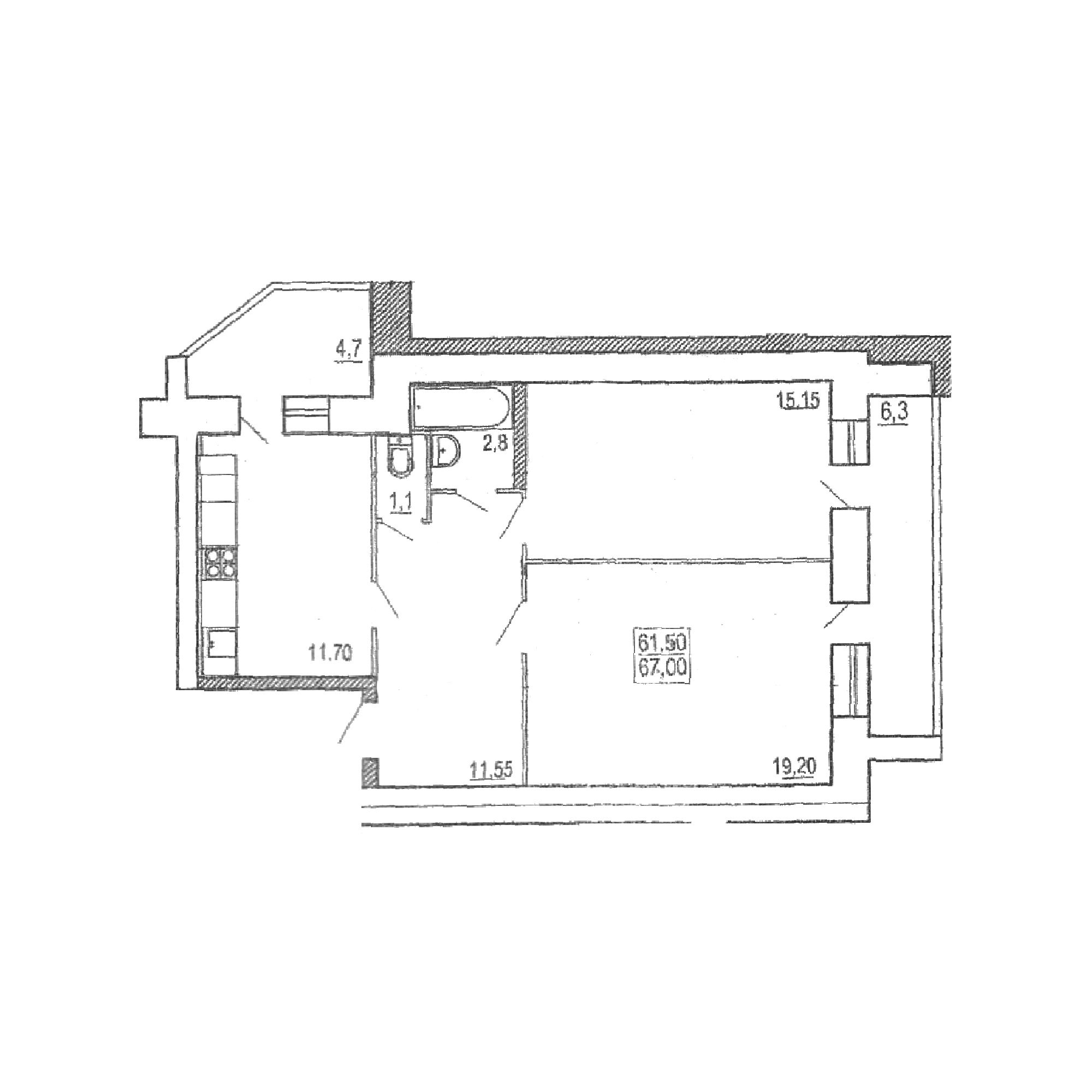 2-кімнатна 67 м² в ЖК на вул. Пирогова від 19 300 грн/м², Тернопіль