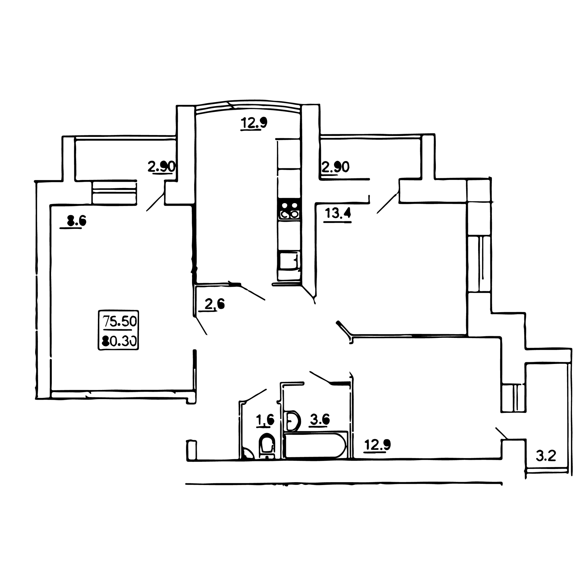 3-кімнатна 80 м² в ЖК на вул. Пирогова від 19 300 грн/м², Тернопіль