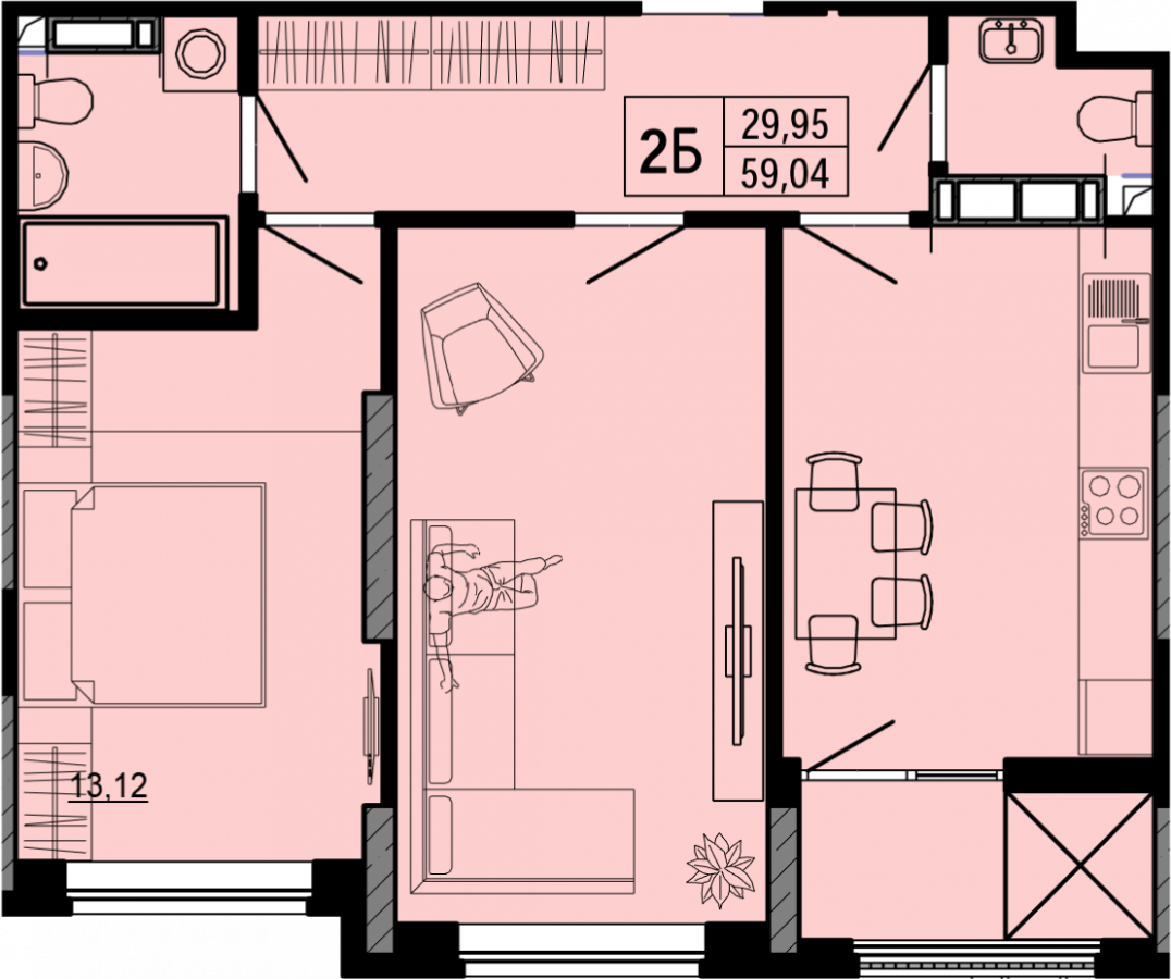 Продаж 2-кімнатної квартири 59.04 м², ЖК Hello House, Будинок 1