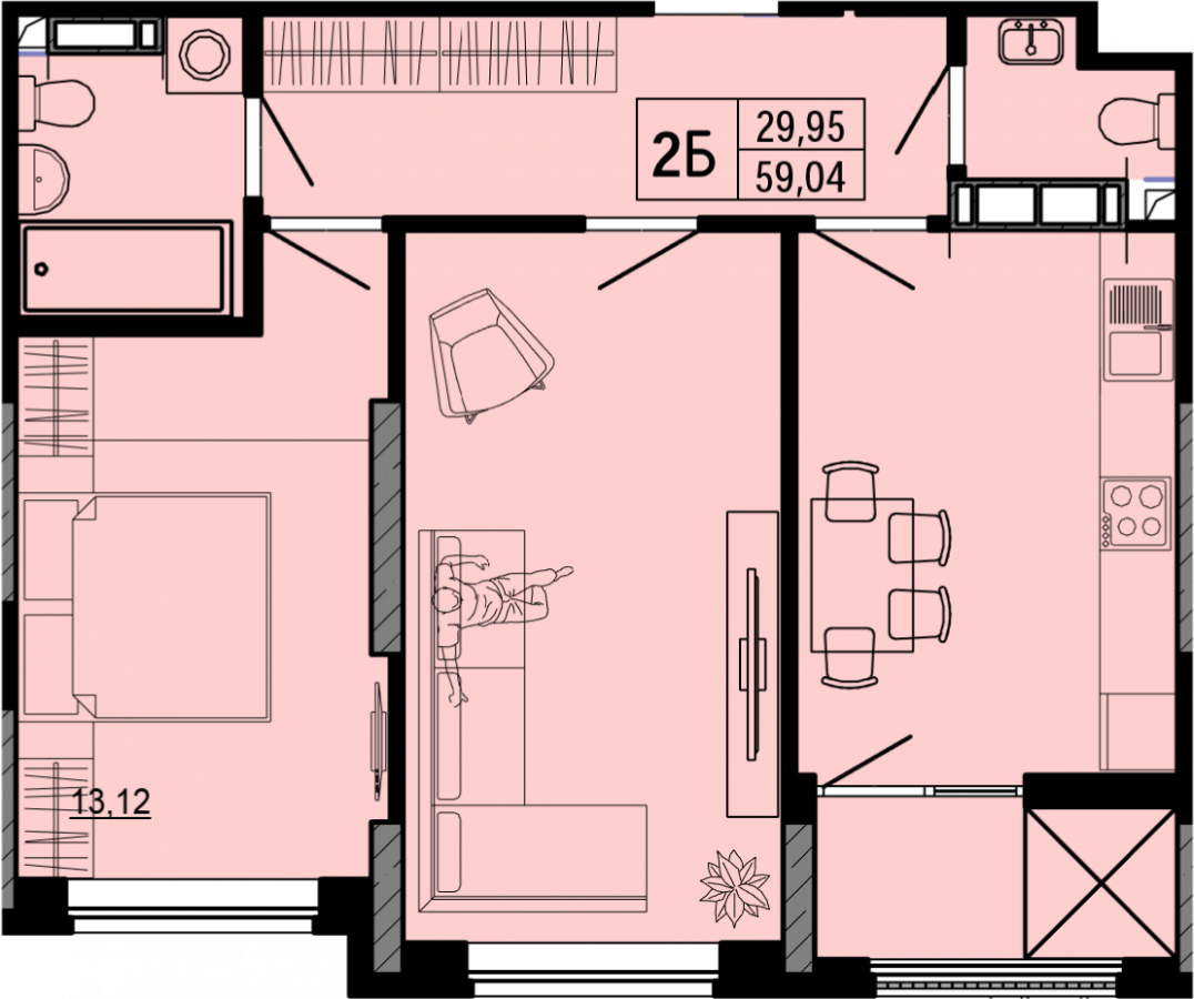 Продажа 2-комнатной квартиры 59.04 м², ЖК Hello House, ДОМ 1