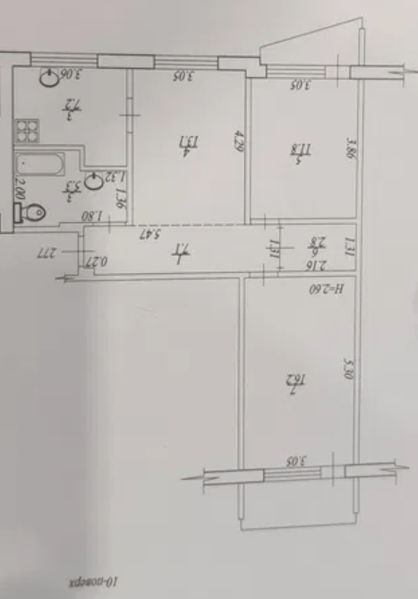 Продаж 3-кімнатної квартири 67 м², Перемоги просп., 72