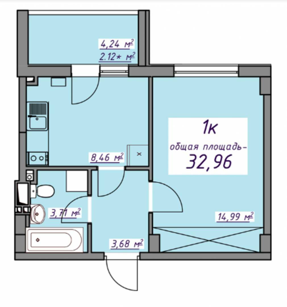 Продаж 1-кімнатної квартири 33 м², Європейська вул.