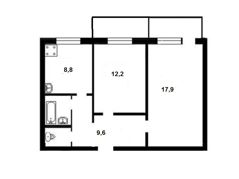 Продаж 2-кімнатної квартири 54 м², Курсова вул., 17