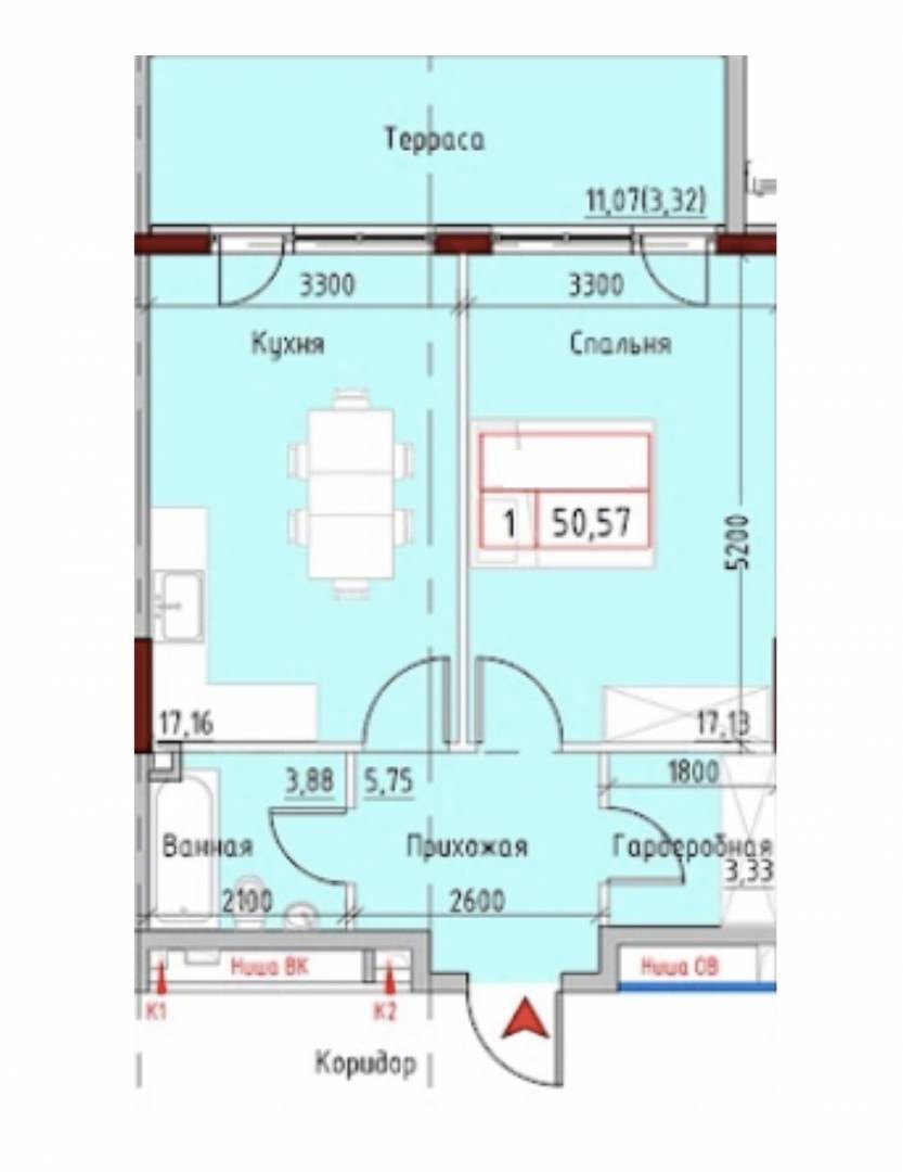 Продажа 1-комнатной квартиры 52 м², Маячный пер.