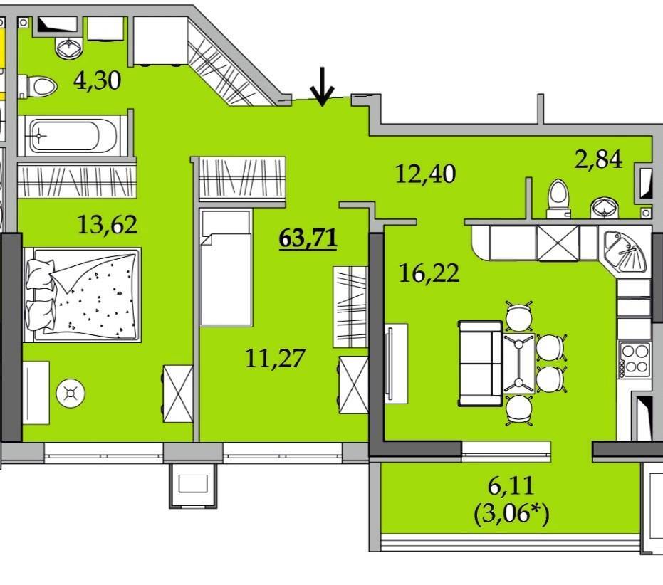 Продажа 2-комнатной квартиры 64 м², Академика Вильямса ул.