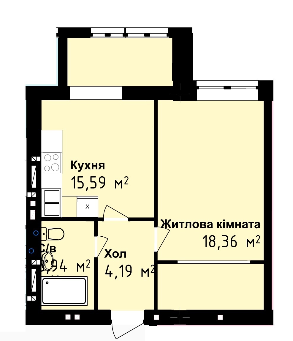 Продаж 1-кімнатної квартири 42 м², Академіка Сахарова вул.