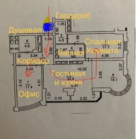 Аренда 3-комнатной квартиры 110 м², Днепровская наб., 26