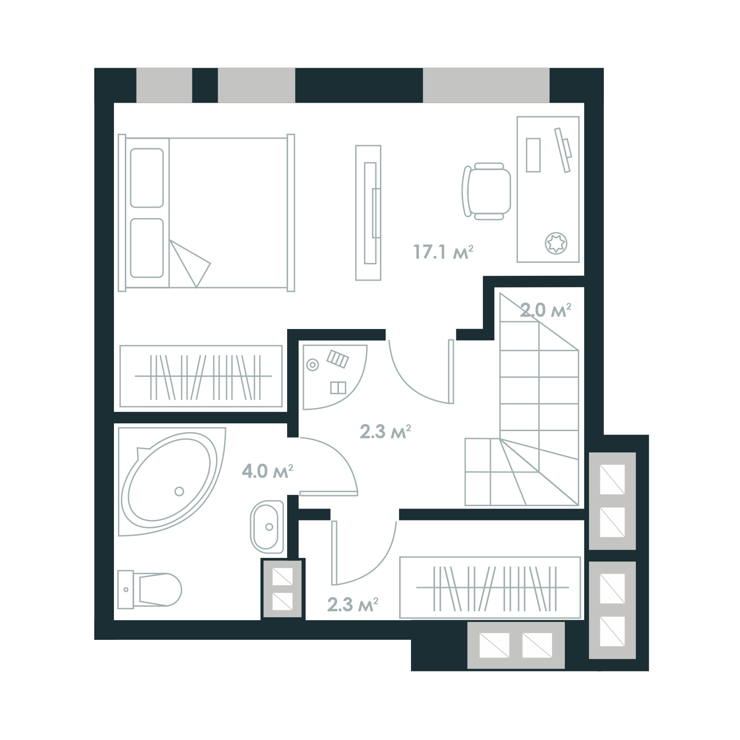 Двухуровневая 55.3 м² в ЖК Atria City.Teremky от 32 000 грн/м², пгт Чабаны