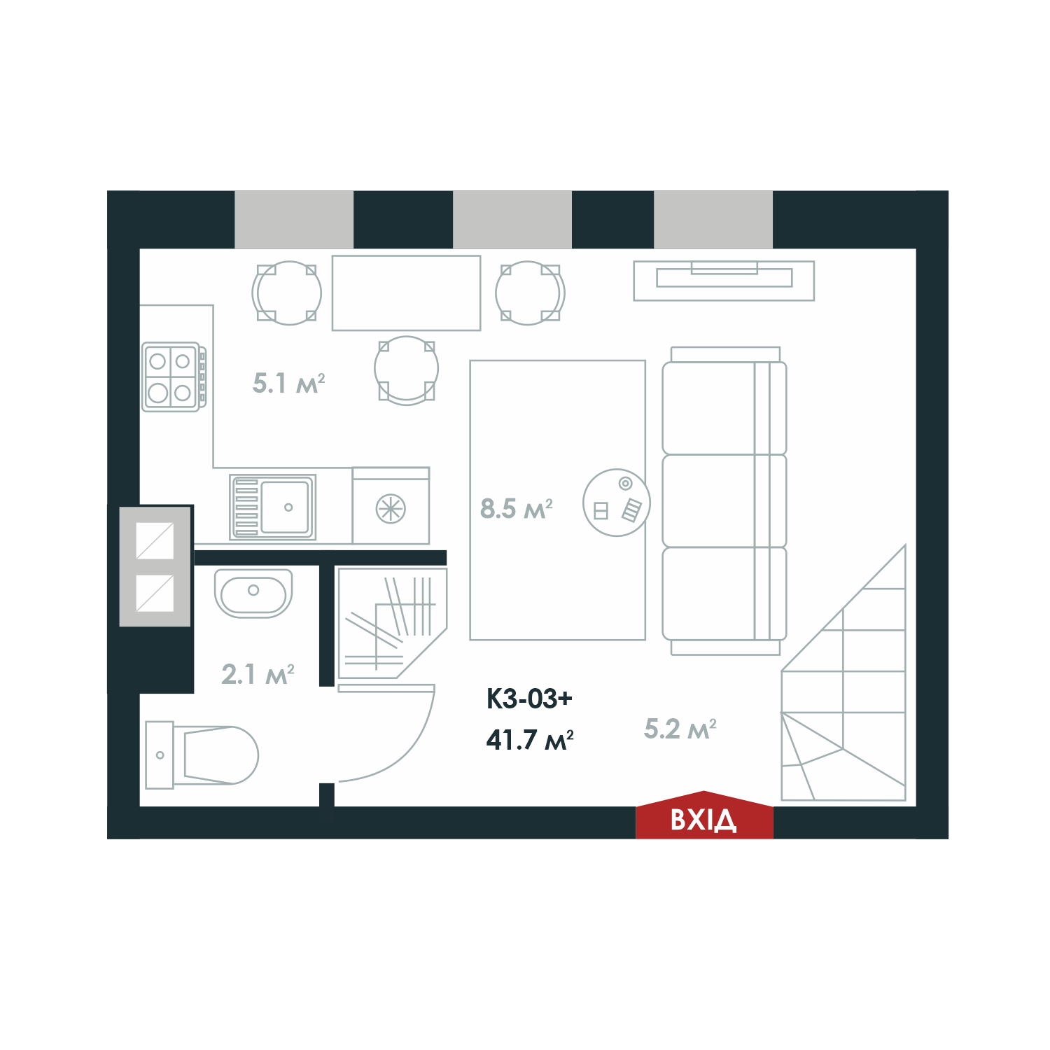 Двухуровневая 41.7 м² в ЖК Atria City.Teremky от 32 000 грн/м², пгт Чабаны