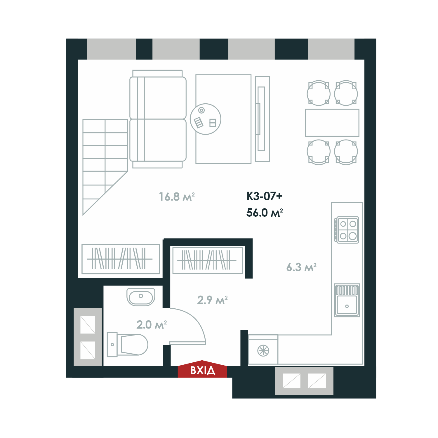 Дворівнева 56 м² в ЖК Atria City.Teremky від 32 000 грн/м², смт Чабани