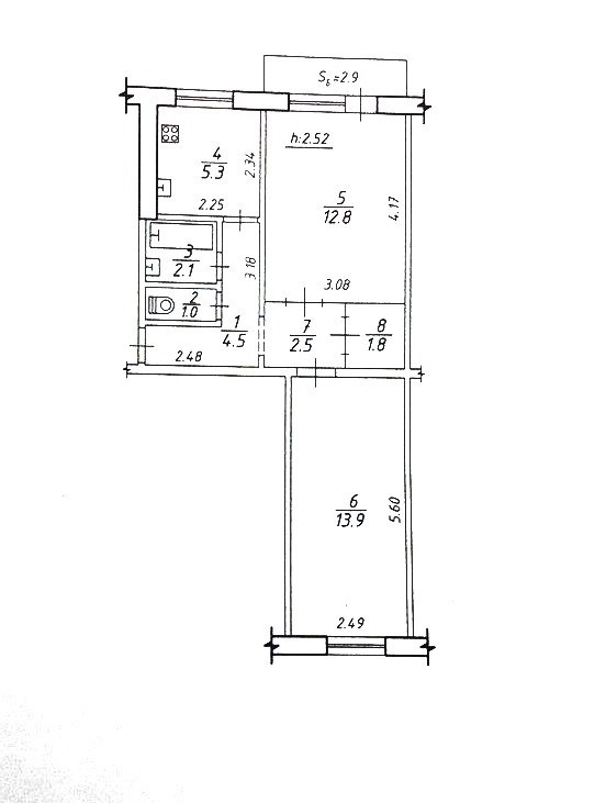 Продажа 2-комнатной квартиры 42 м², Металлургов ул.