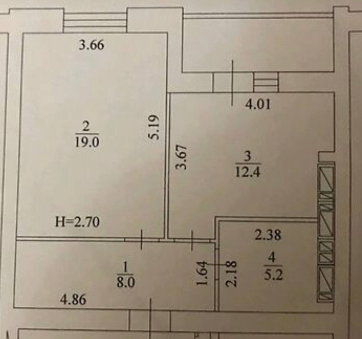 Продаж 1-кімнатної квартири 44.6 м², Єлизаветинська 5