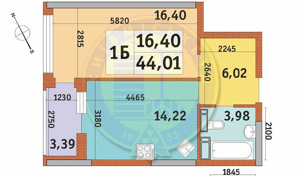 Продажа 1-комнатной квартиры 44 м², Причальная ул., 11