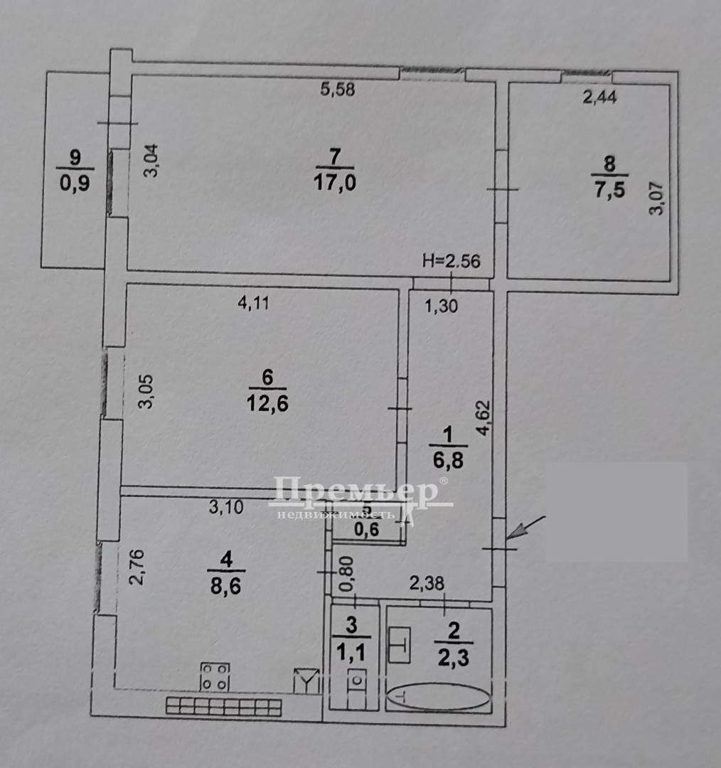 Продаж 3-кімнатної квартири 57 м², Добровольского просп.