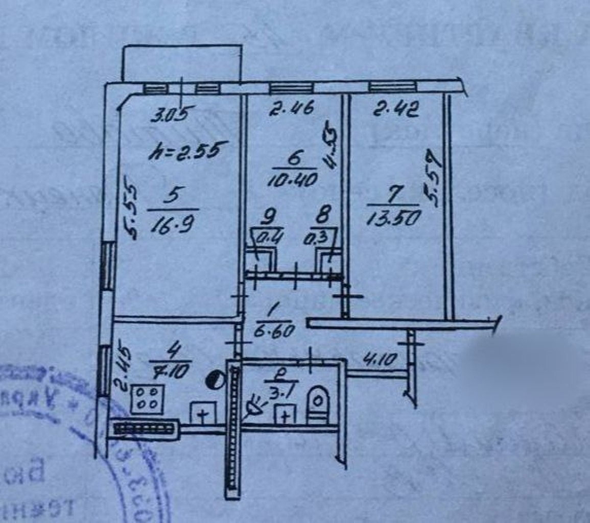 Продаж 3-кімнатної квартири 59.2 м², Титова Германа просп., просп.10а