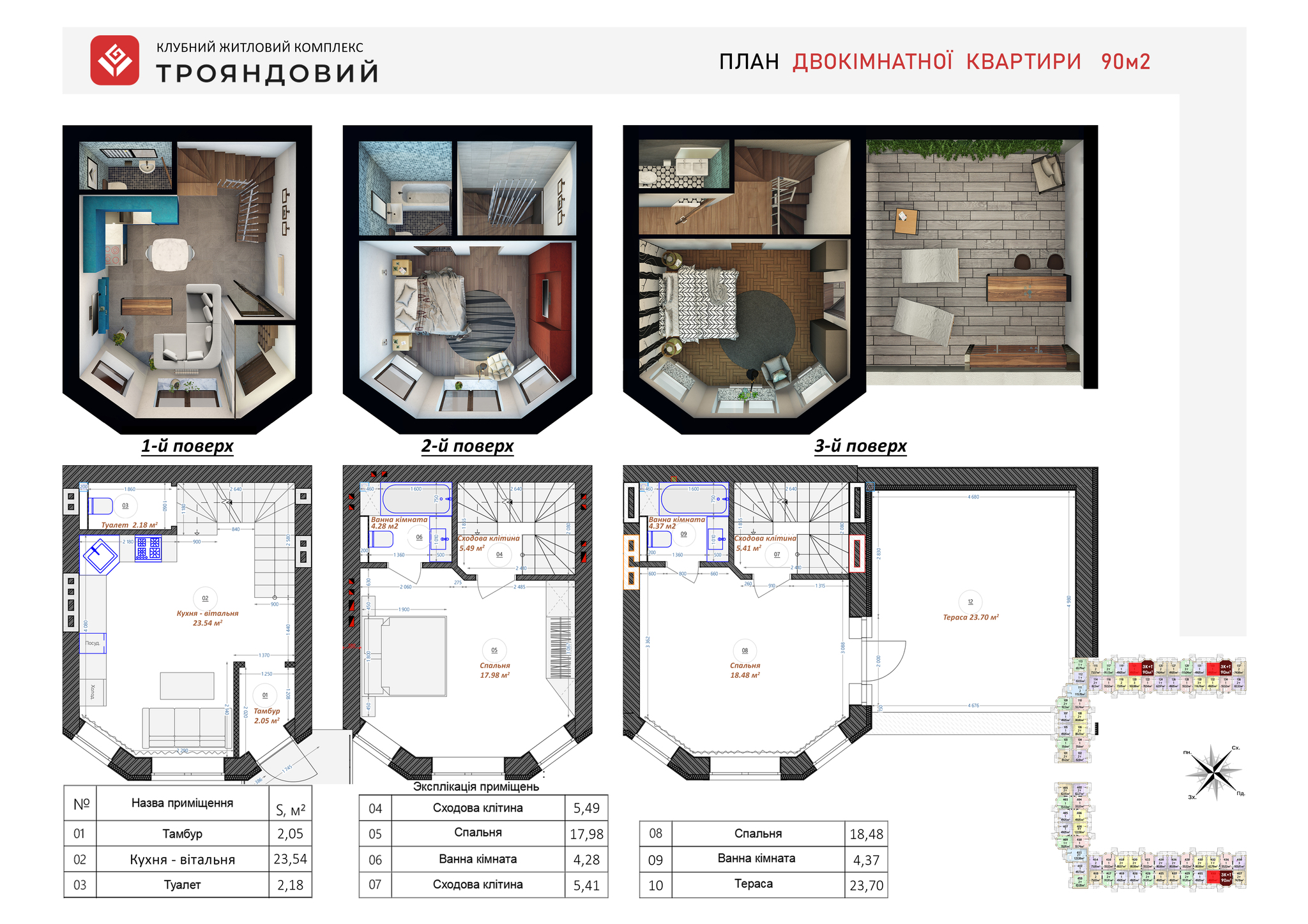 Дворівнева 91 м² в ЖК Трояндовий від 30 000 грн/м², м. Бровари