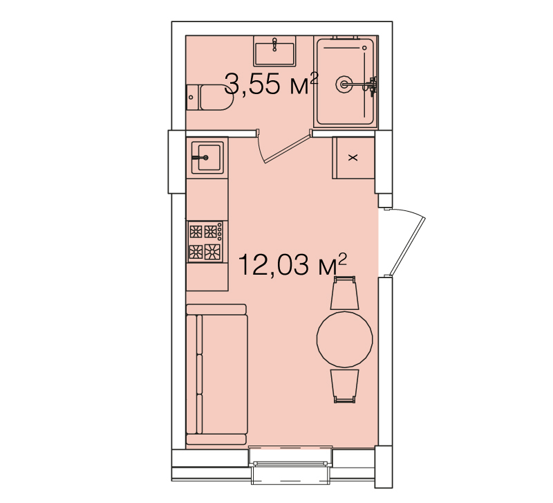1-комнатная 15.58 м² в ЖК Smart House от 78 000 грн/м², Львов