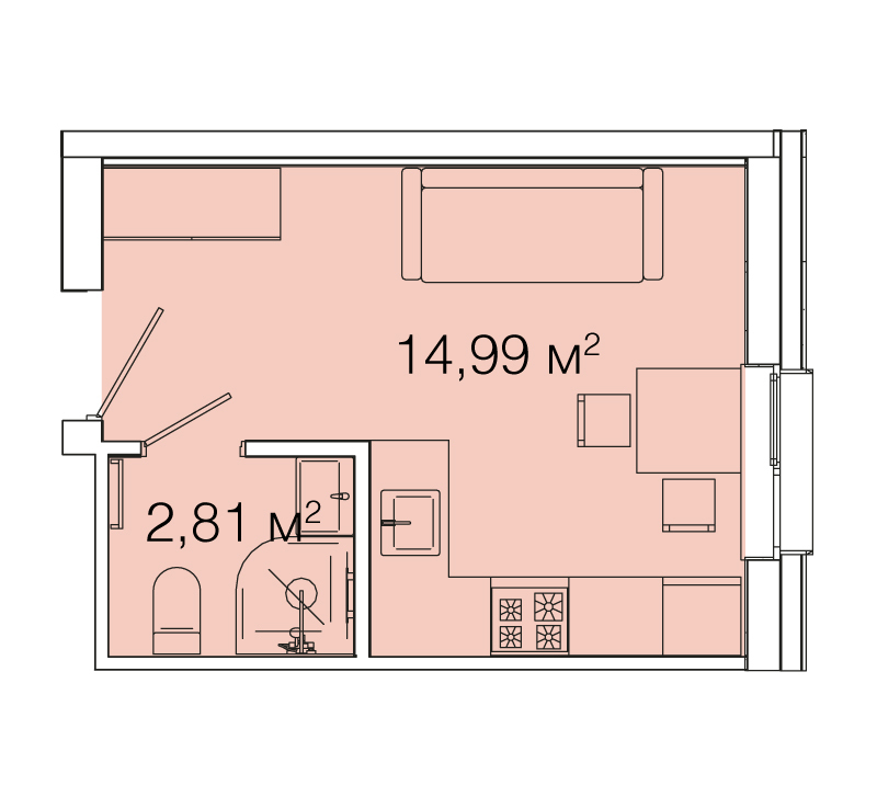 1-кімнатна 17.8 м² в ЖК Smart House від 85 570 грн/м², Львів