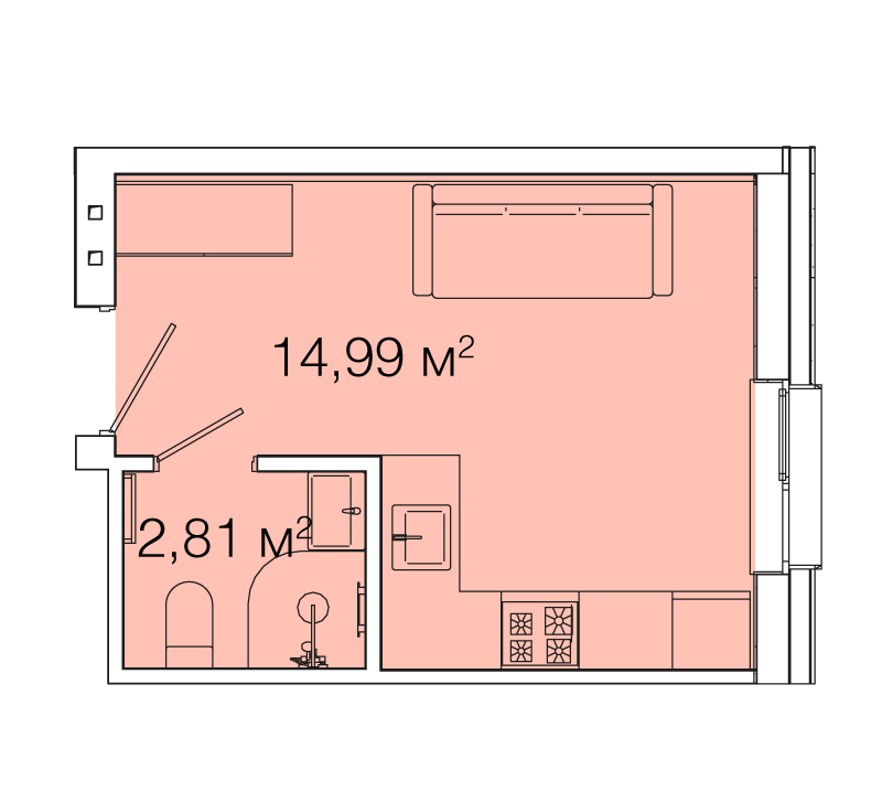 1-комнатная 17.8 м² в ЖК Smart House от 82 000 грн/м², Львов