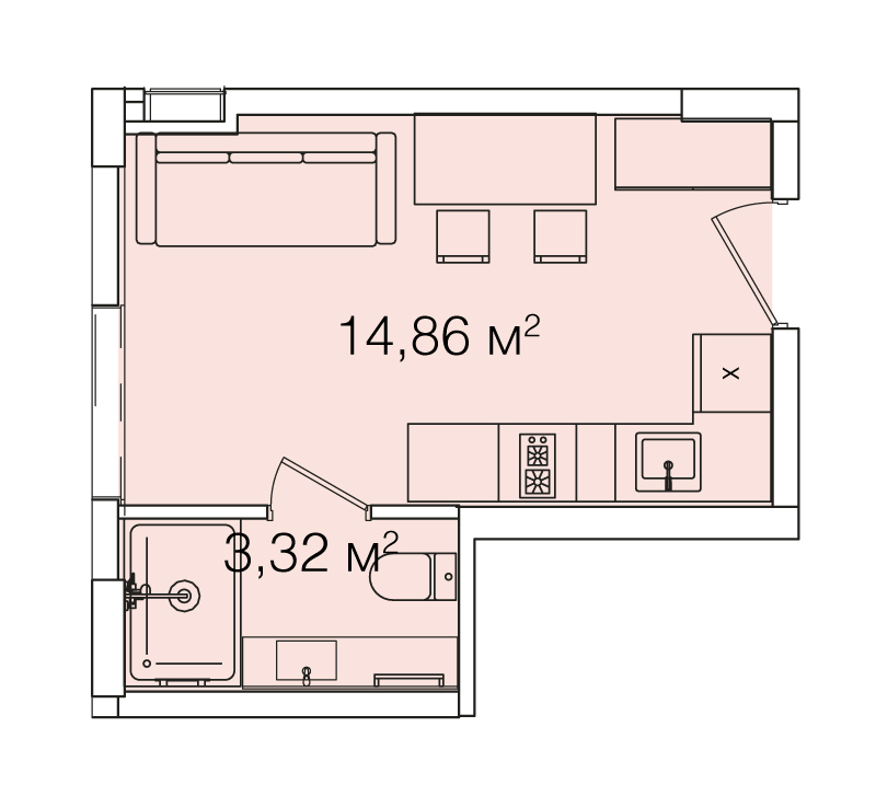 1-кімнатна 18.18 м² в ЖК Smart House від 78 000 грн/м², Львів