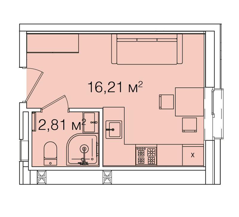 1-комнатная 19.02 м² в ЖК Smart House от 78 000 грн/м², Львов