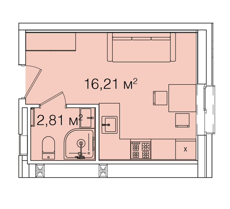 1-кімнатна 19.02 м² в ЖК Smart House від 78 000 грн/м², Львів