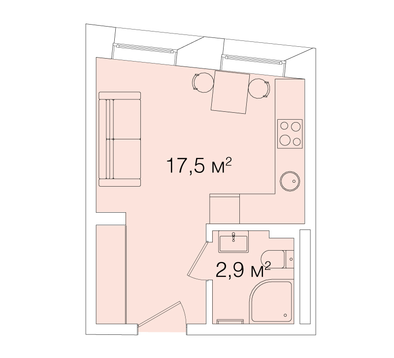 1-комнатная 20.66 м² в ЖК Smart House от 78 000 грн/м², Львов