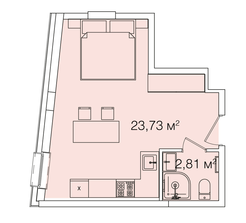 1-кімнатна 26.54 м² в ЖК Smart House від 81 590 грн/м², Львів