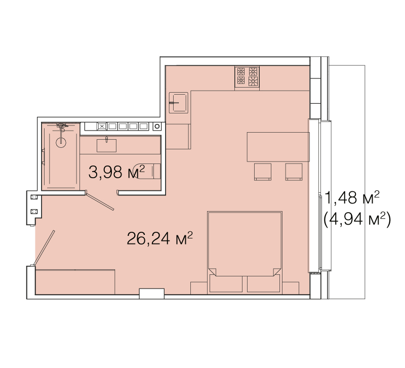 1-кімнатна 31.7 м² в ЖК Smart House від 90 000 грн/м², Львів