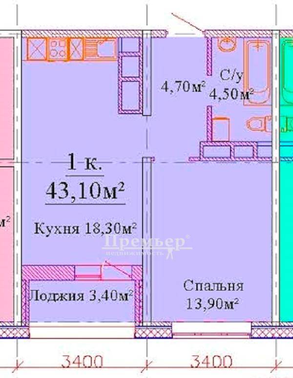 Продаж 1-кімнатної квартири 44 м², Варненська вул.