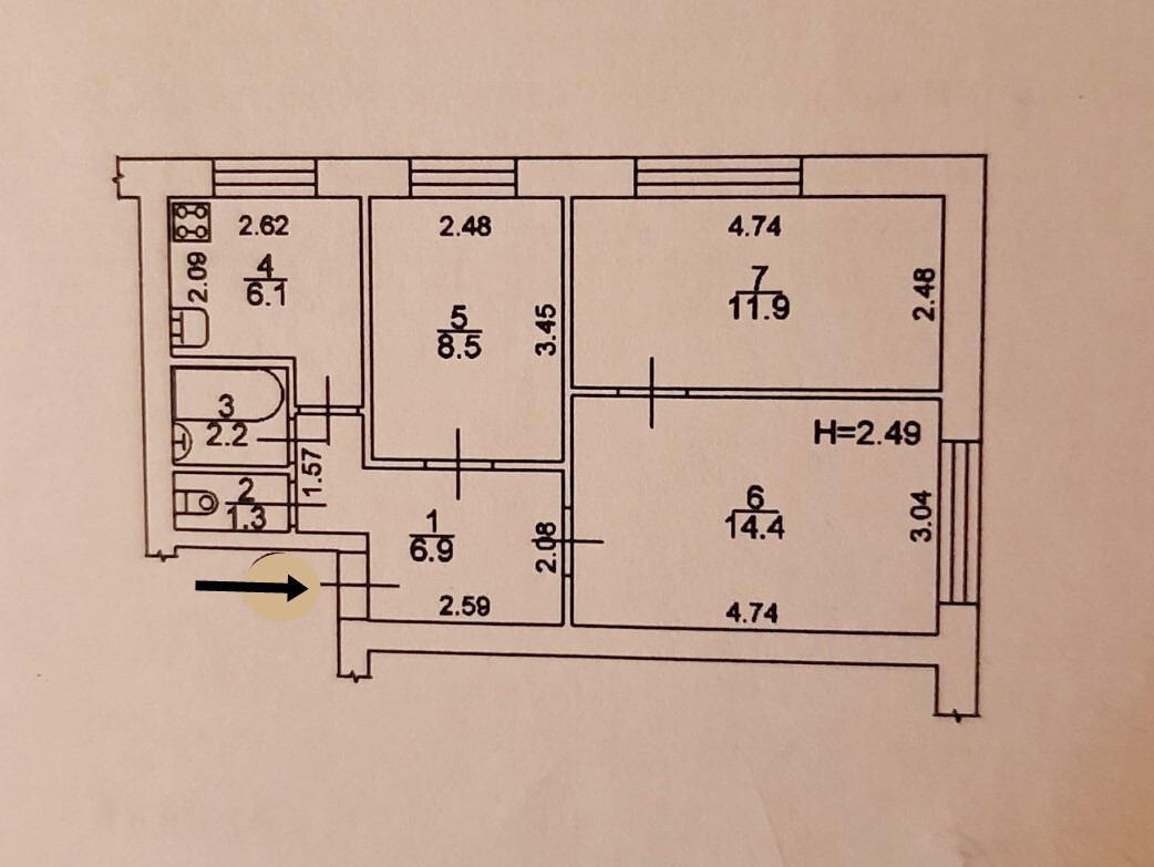 Продажа 3-комнатной квартиры 51 м², Кирилловская ул., 99