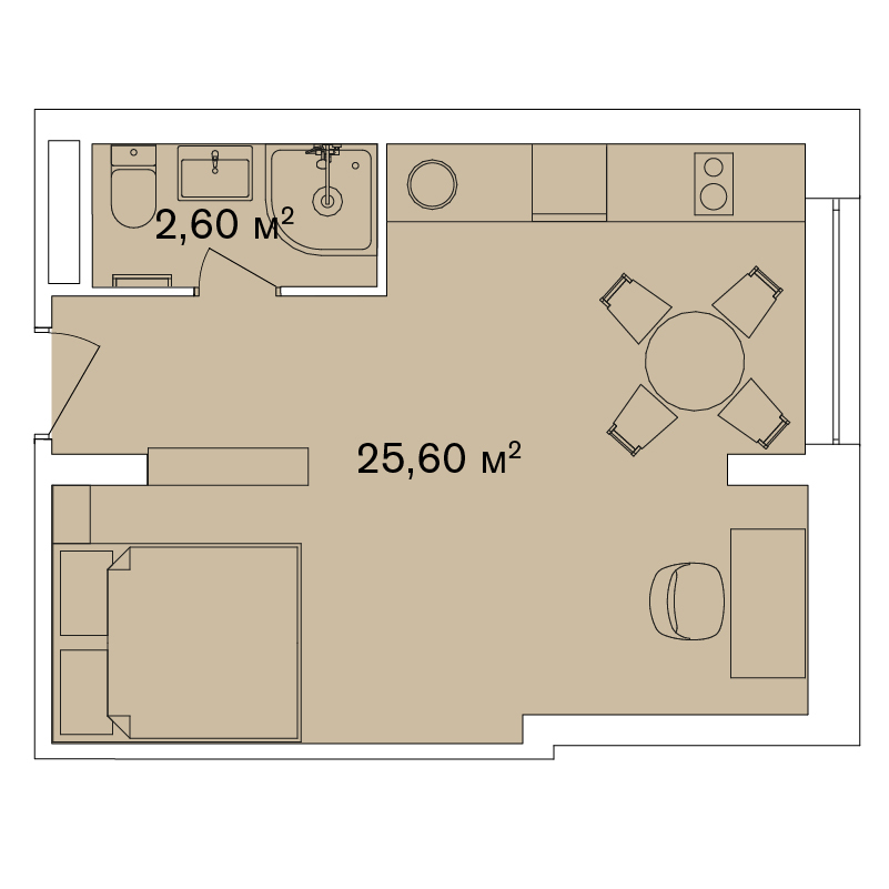 1-кімнатна 28.2 м² в Апарт-комплекс Smart Hill від 63 680 грн/м², м. Яремче