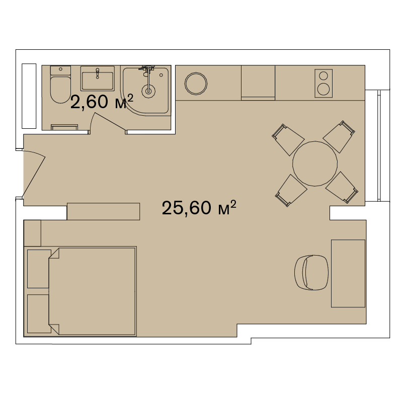 1-комнатная 28.2 м² в Апарт-комплекс Smart Hill от 63 680 грн/м², г. Яремче