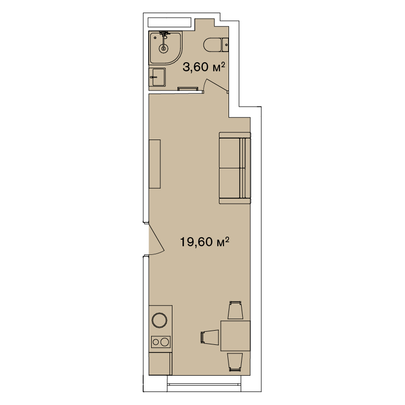 1-кімнатна 23.2 м² в Апарт-комплекс Smart Hill від 91 142 грн/м², м. Яремче