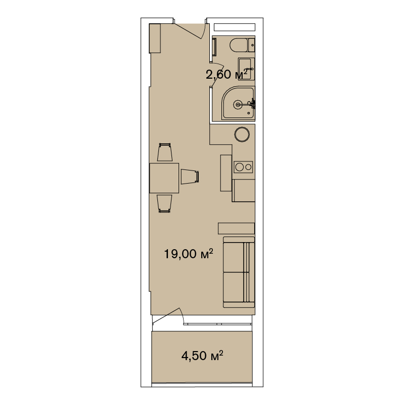 1-кімнатна 23 м² в Апарт-комплекс Smart Hill від 79 600 грн/м², м. Яремче