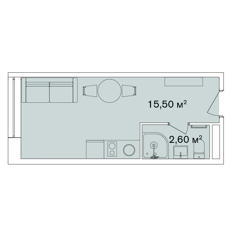 1-кімнатна 18.1 м² в Апарт-комплекс Smart Hill від 65 272 грн/м², м. Яремче