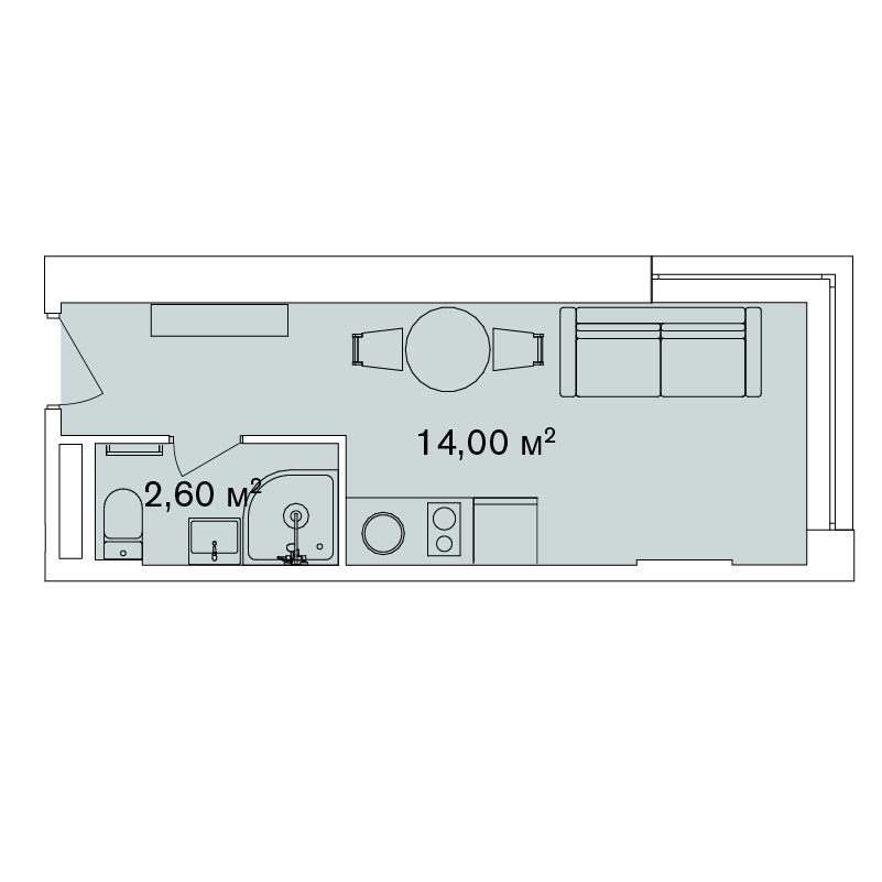 1-кімнатна 16.6 м² в Апарт-комплекс Smart Hill від 86 764 грн/м², м. Яремче