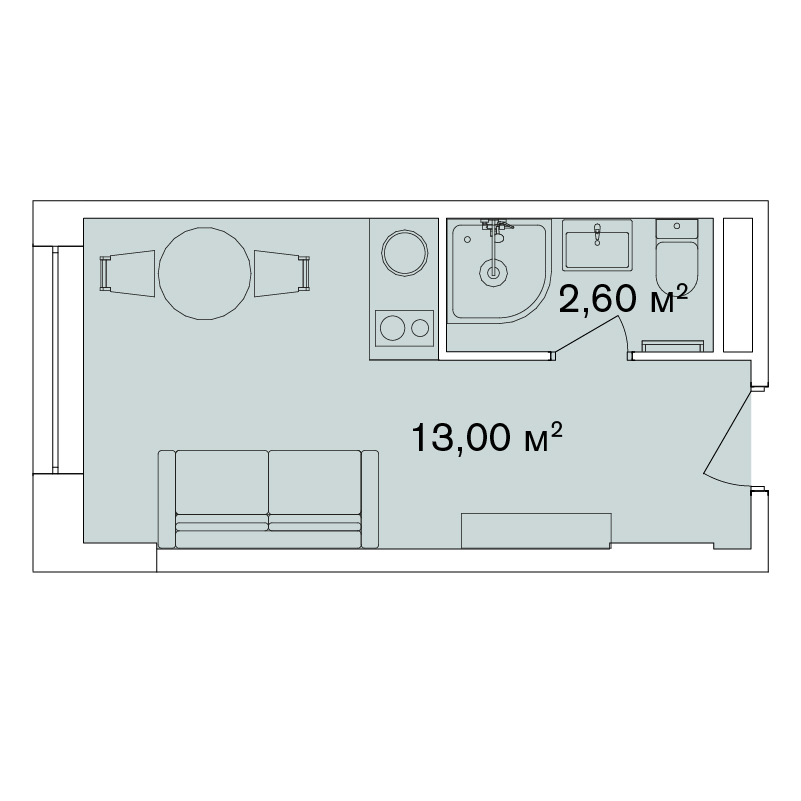 1-комнатная 15.6 м² в Апарт-комплекс Smart Hill от 61 292 грн/м², г. Яремче